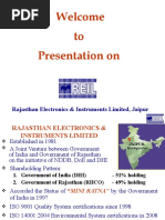 Welcome To Presentation On: Rajasthan Electronics & Instruments Limited, Jaipur