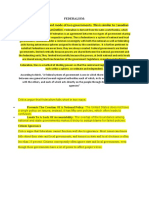 Federalism Is Compound Mode of Two Governments. This Is Similar To Canadian Model of Political Organization