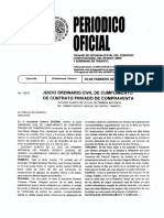 Pebi Di Ficlll: Juicio Ordinario Civil de Cumplimiento de Contrato Privado de Compraventa