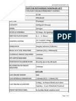 SPECIFICATION OF LIFT 600Kg