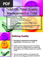 THM108: Total Quality Management in THM