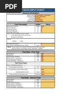 Test Data Input Sheet: General Information