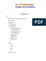 Class X Mathematics: Board Paper 2015