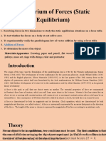 Equilibrium of Forces (Static Equilibrium) : Objectives