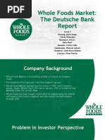 Whole Foods Market: The Deutsche Bank