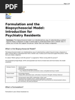 Formulation and The Biopsychosocial Model Introduction For Psychiatry Residents