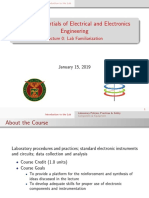 EEE 1: Essentials of Electrical and Electronics Engineering: Lecture 0: Lab Familiarization