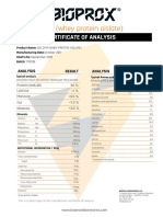 ISO CFM (Whey Protein Aislate) : Certificate of Analysis