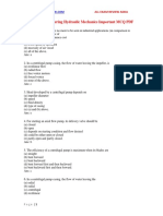 Mechanical Engineering Hydraulic Mechanics Important MCQ PDF