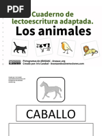 Cuaderno - Lectoescritura - Adaptada - Animales