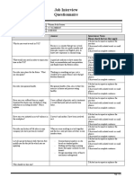 Job Interview Questionnaire