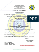 Business Permit and Certification Poblacion 1