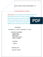 Project Proposal of Hotel Management Systems Title Comment