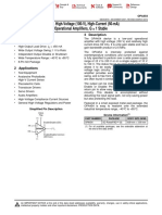 OPA454 High-Voltage (100-V), High-Current (50-Ma) Operational Amplifiers, G 1 Stable