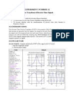 Experiment Number 12: Fourier Transform of Discrete Time Signals 12.1 OBJECTIVE