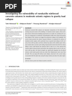 Investigating The Vulnerability of Nonductile Reinforced Concrete Columns in Moderate Seismic Regions To Gravity Load Collapse