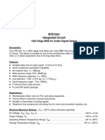 NTE1641 Integrated Circuit: 1024 Stage BBD For Audio Signal Delays