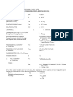 Sample Calculation Forpower Cable Size (Y-D)