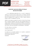 Certificado de Operatividad de Extintores