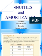 Annuities and Amortization: Classifications Formula Sample Problems