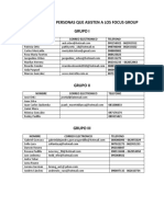 Nomina de Las Personas Que Asisten A Los Focus Group