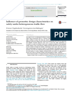 Influence of Geometric Design Characteristics On Safety Under Heterogeneous Traffic Flow