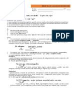 FichaOrações Distinguir'que' 8º