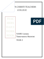 Teac Hers Daily Work Book: Corpus Christi Teachers College