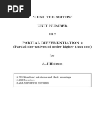 "Just The Maths" Unit Number 14.2 Partial Differentiation 2 (Partial Derivatives of Order Higher Than One) by A.J.Hobson