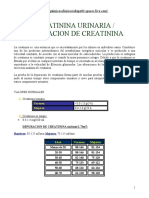 Depuracion de Creatinina en Orinaa