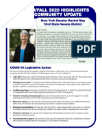 Summer/Fall 2020 Highlights and Community Update: New York Senator Rachel May 53rd State Senate District