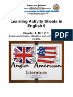 Learning Activity Sheets in English 9 Q1 M1 PDF