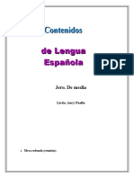 Contenidos de Lengua Española 3ero.