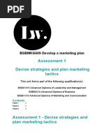 Devise Strategies and Plan Marketing Tactics: Assessment 1