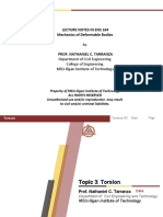 Lecture Notes in Ens 164 Mechanics of Deformable Bodies