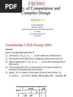 Theory of Computation and Compiler Design: Module - 4