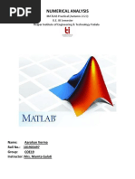 Numerical Analysis: MATLAB Practical (Autumn 2020) B.E. III Semester Thapar Institute of Engineering & Technology Patiala