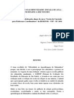 Matemática e Suas Dificuldades em Sala de Aula - Um Desafio A Ser Vencido