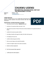 Ikechukwu Udensi: Over 7 Years Implementing Organizational Hse Plan and Management System