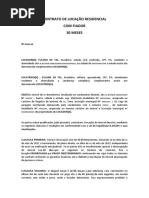 Contrato de Locação Residencial de Casa 30 Meses