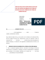 82.modelo Recurso Contra Resolucion Que Admite Pedido de Conversion de Embargo en Forma de Interv