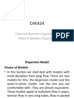 Chemical Reaction Engineering II Notes 3: Models Dispersion