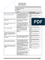 Job Interview Questionnaire