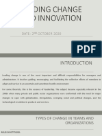 Leading Change and Innovation: Date: 2 OCTOBER 2020