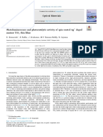 Photoluminescence and Photocatalytic Activity of Spin Coated Ag+ Doped Anatase TiO2 Thin Films