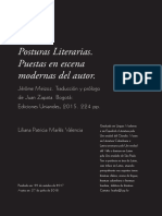 Posturas Literarias. Puestas en Escena Modernas Del Autor