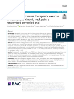 Manual Therapy Versus Therapeutic Exercise in Non-Specific Chronic Neck Pain: A Randomized Controlled Trial