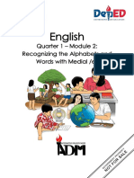 English: Quarter 1 - Module 2: Recognizing The Alphabets and Words With Medial /e