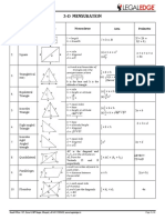 Mensuration 2D and 3D Formula