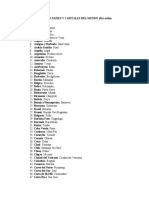 LISTADO CON LOS PAÍSES Y CAPITALES DEL MUNDO (Por Orden Alfabético)